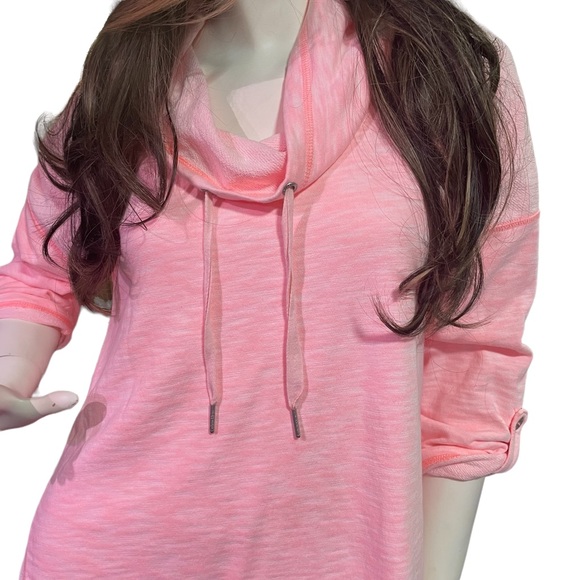 CALVIN KLEIN PINK COWL-NECK PULLOVER LIGHTWEIGHT SWEATER SIZE M - Picture 2 of 9